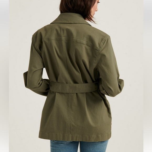 NWT Lucky Brand Jacket Belted Army Green Jacket Size Medium - Picture 3 of 9